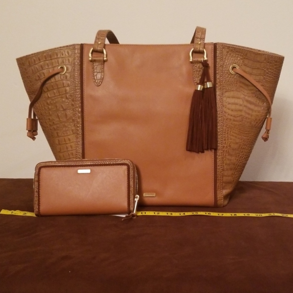 Brahmin Cheyenne Tan Sedona purse handbag & Wallet